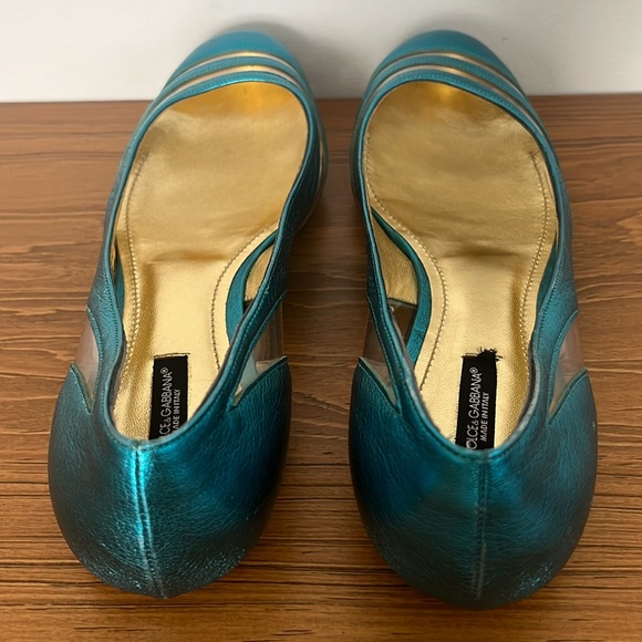 Dolce & Gabbana Metallic Striped See Through Clear Ballet Flats - Picture 11 of 16